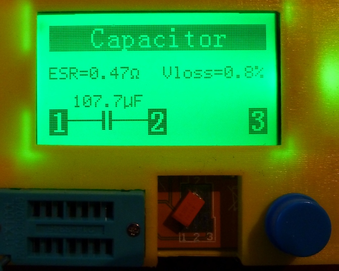 Тестер радиодеталей ESR-T4 метр RLC (li-ion 18650x1+котролер заряда)